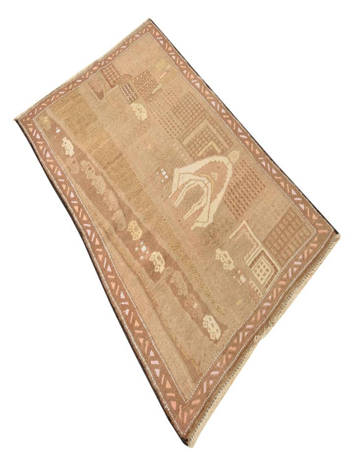 Detail image of  2' 8 x 4' 5  Hand Knotted Balouch Persian Wool Rug