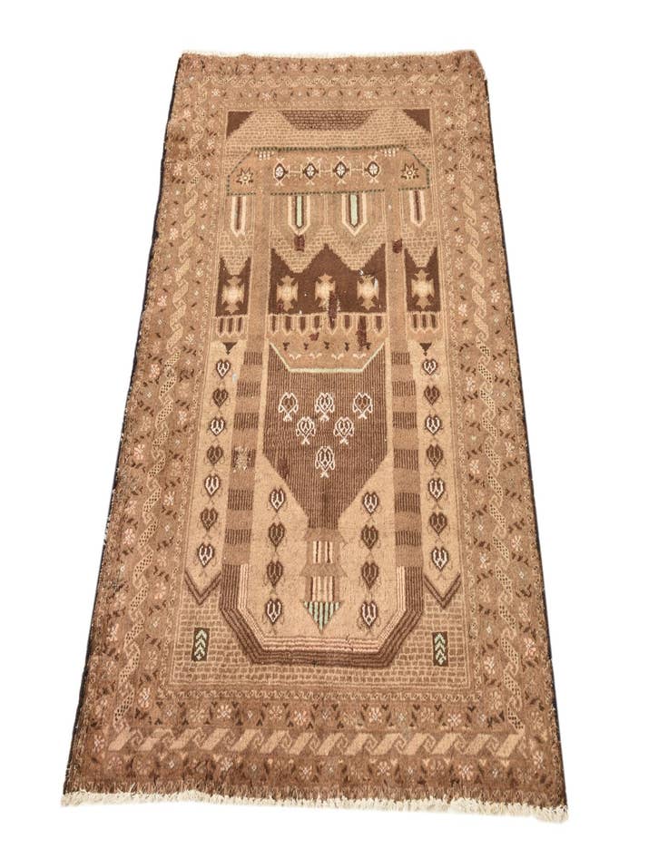 Detail image of  3' x 4' 6  Hand Knotted Balouch Persian Wool Rug