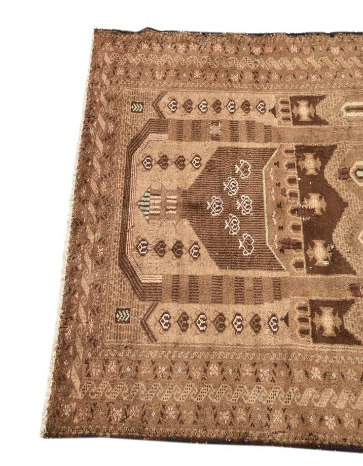 Detail image of  3' x 4' 6  Hand Knotted Balouch Persian Wool Rug