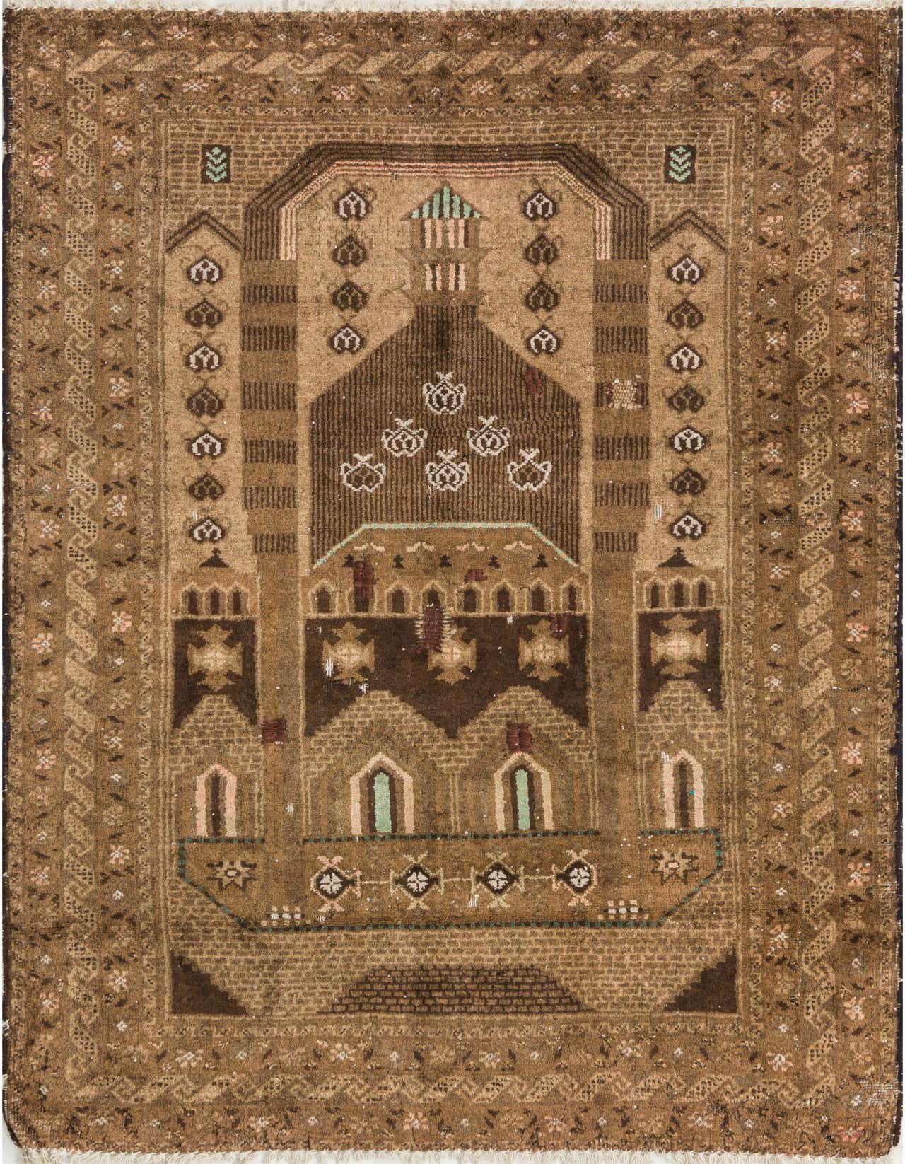 Primary image  3' x 4' 6  Hand Knotted Balouch Persian Wool Rug