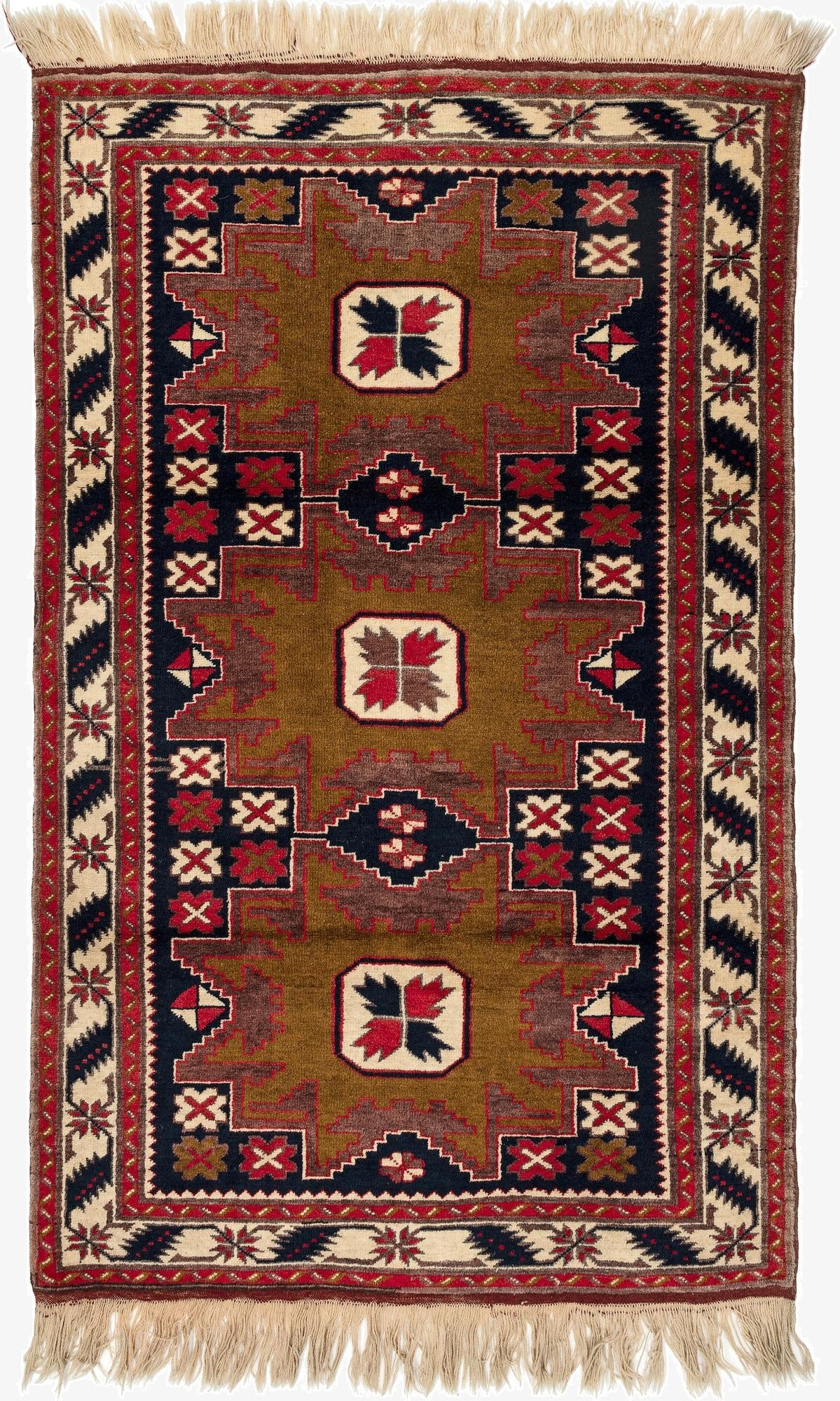  3' 7 x 6'  Hand Knotted Balouch Oriental Wool Rug
