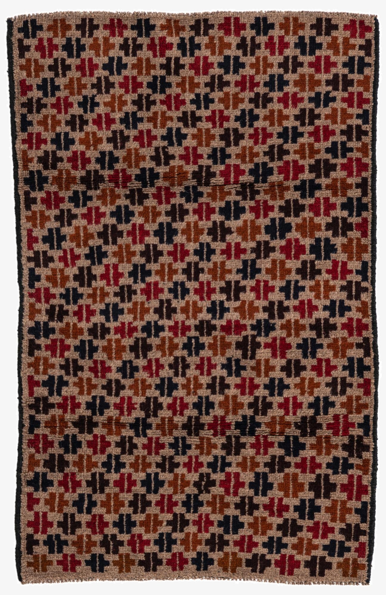  2' 10 x 4' 5  Hand Knotted Balouch Persian Wool Rug