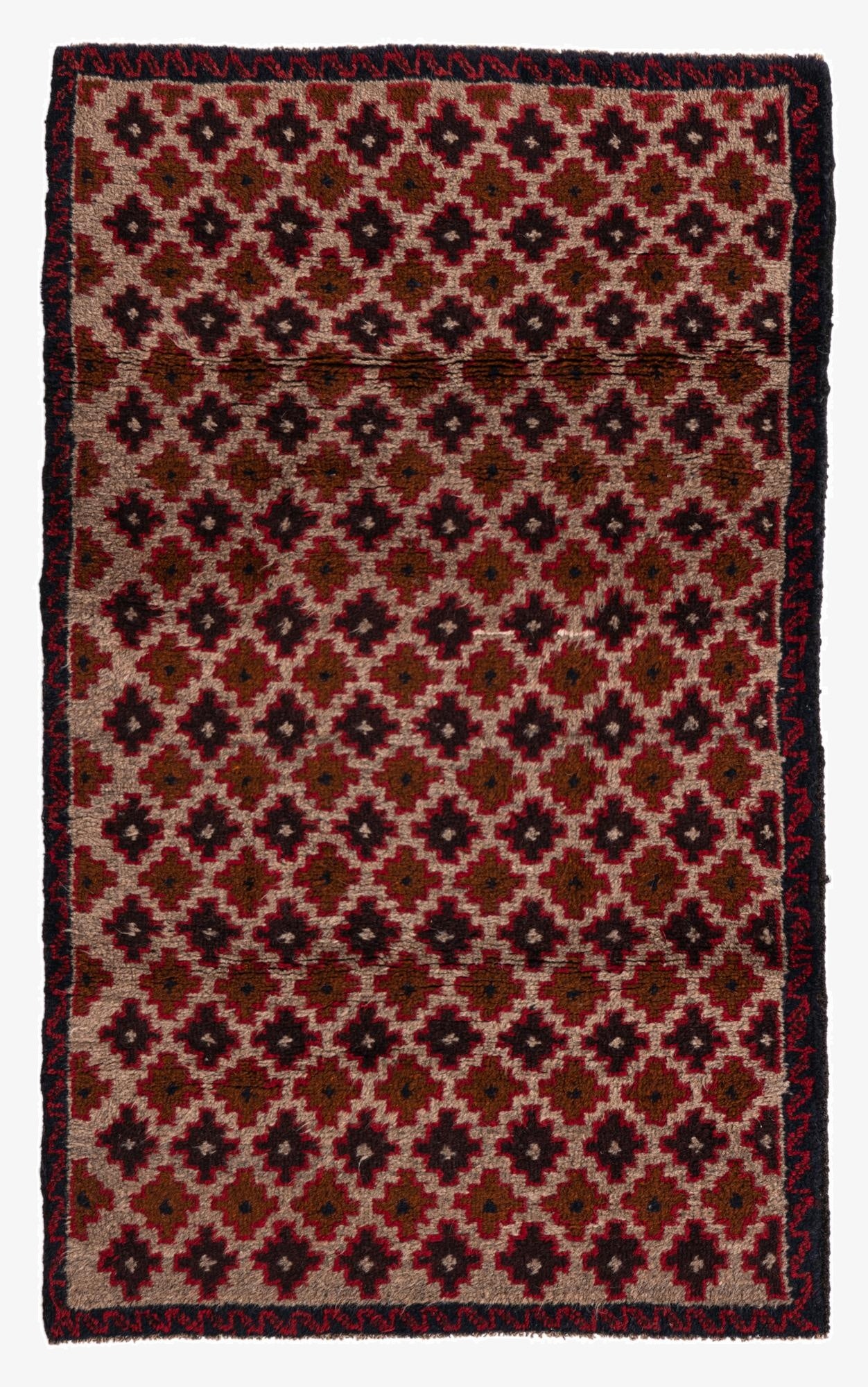  2' 10 x 4' 7  Hand Knotted Balouch Persian Wool Rug
