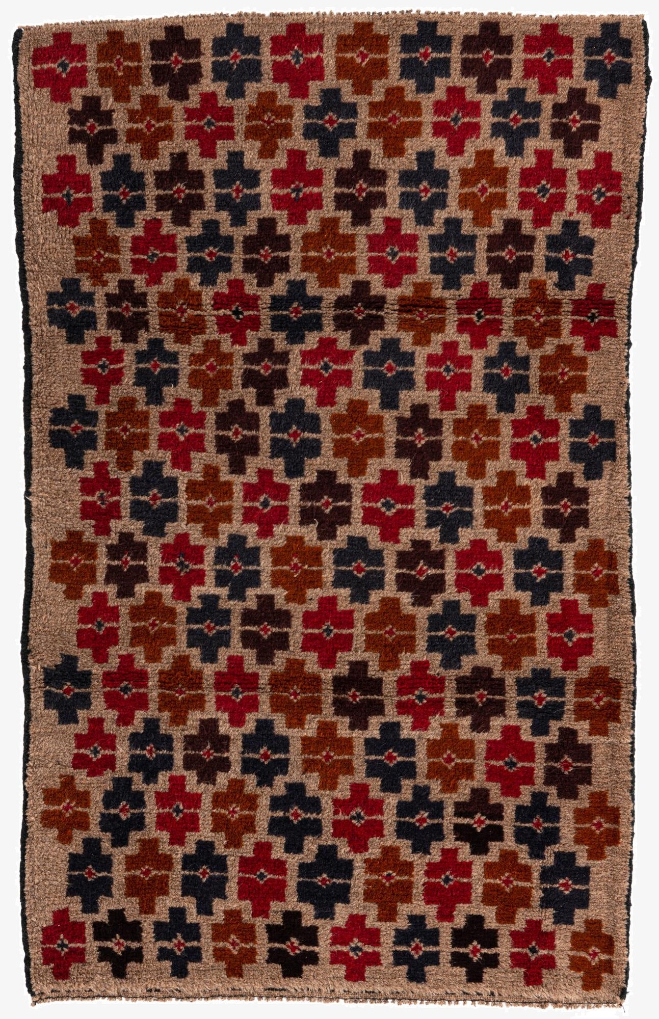  2' 10 x 4' 7  Hand Knotted Balouch Persian Wool Rug