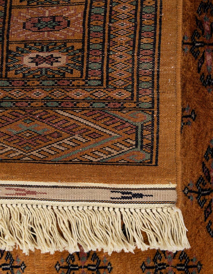 Detail image of  4' 7 x 6' 9  Hand Knotted Bokhara Oriental Wool Rug