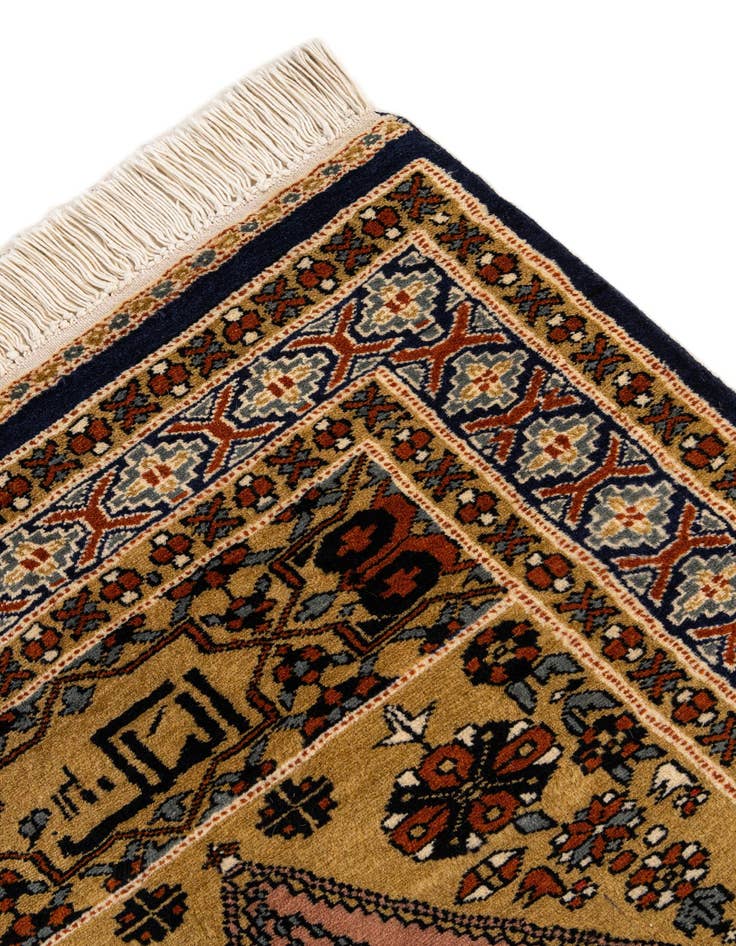 Detail image of  2' 8 x 4' 3  Hand Knotted Bokhara Oriental Wool Rug