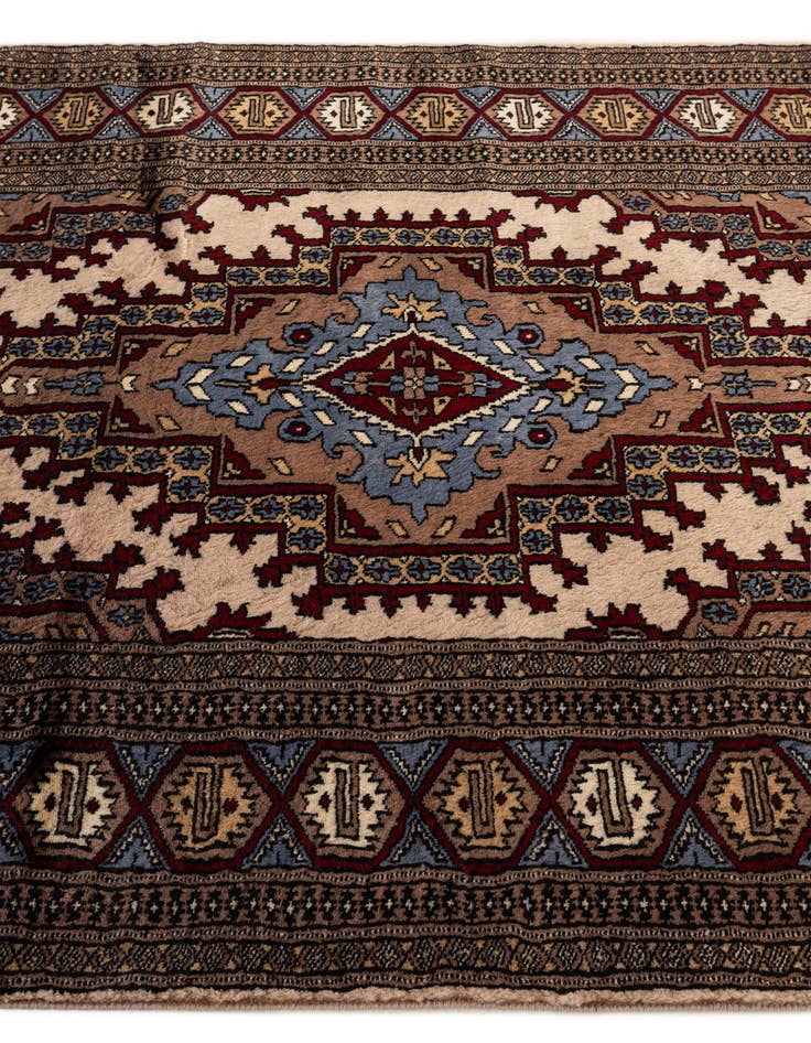Detail image of  4' 3 x 6' 3  Hand Knotted Bokhara Oriental Wool Rug