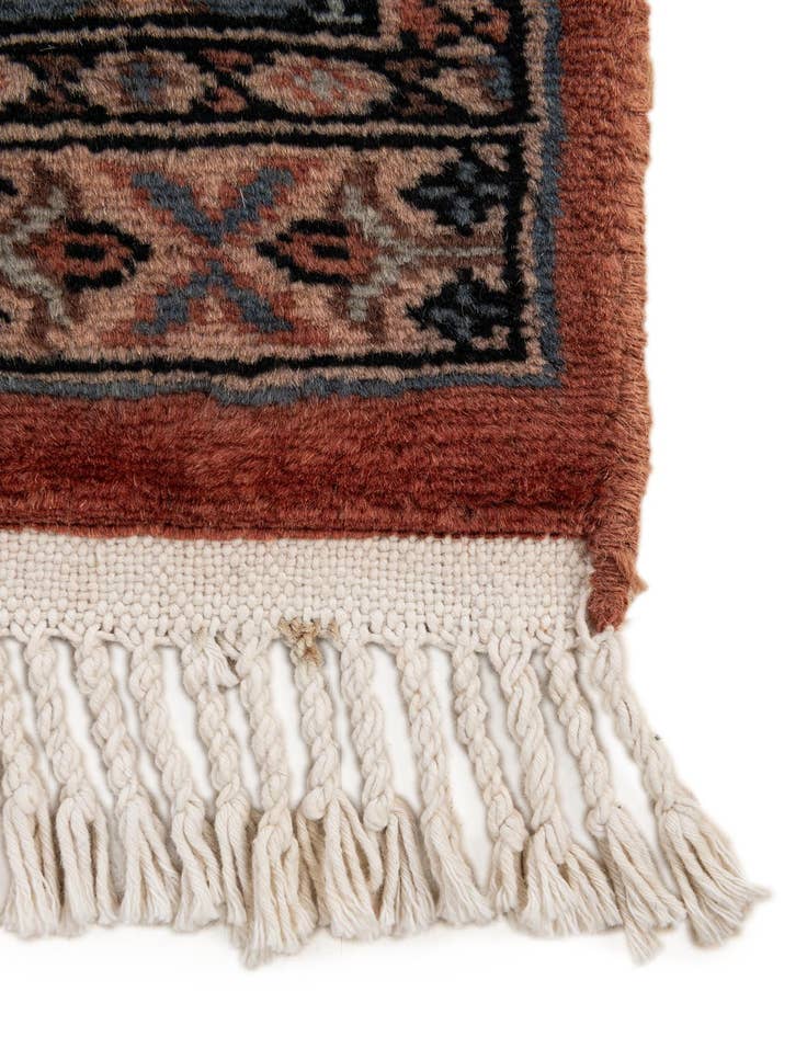 Detail image of  3' 2 x 5' 4  Hand Knotted Bokhara Oriental Wool Rug