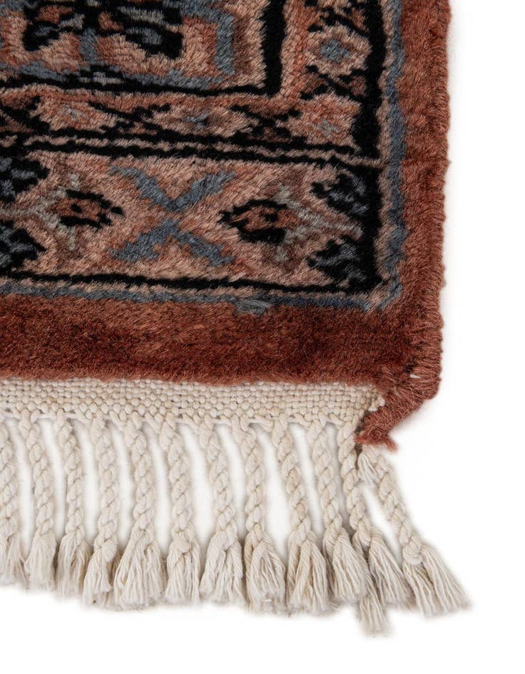 Detail image of  3' 2 x 5' 4  Hand Knotted Bokhara Oriental Wool Rug