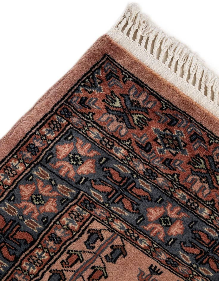 Detail image of  3' 4 x 5' 2  Hand Knotted Bokhara Oriental Wool Rug