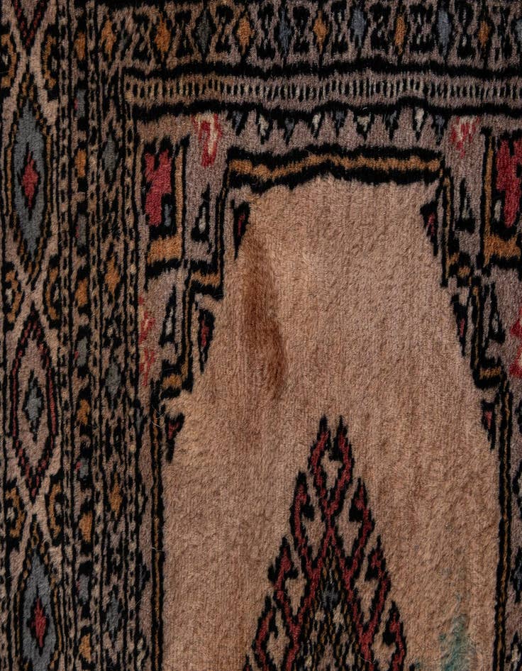 Detail image of  3' 1 x 5'  Hand Knotted Bokhara Oriental Wool Rug
