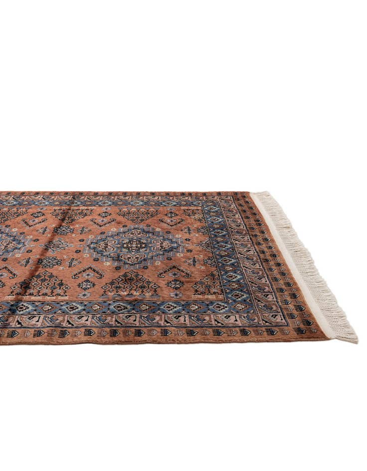 Detail image of  4' 3 x 6'  Hand Knotted Bokhara Oriental Wool Rug