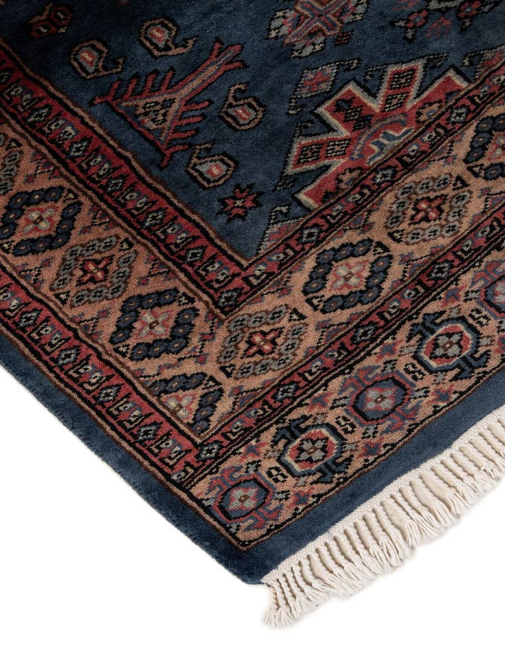 Detail image of  4' 3 x 5' 6  Hand Knotted Bokhara Oriental Wool Rug