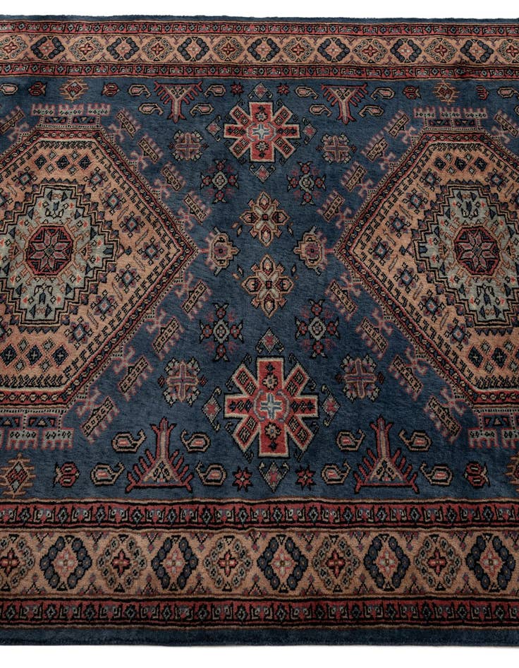 Detail image of  4' 3 x 5' 6  Hand Knotted Bokhara Oriental Wool Rug