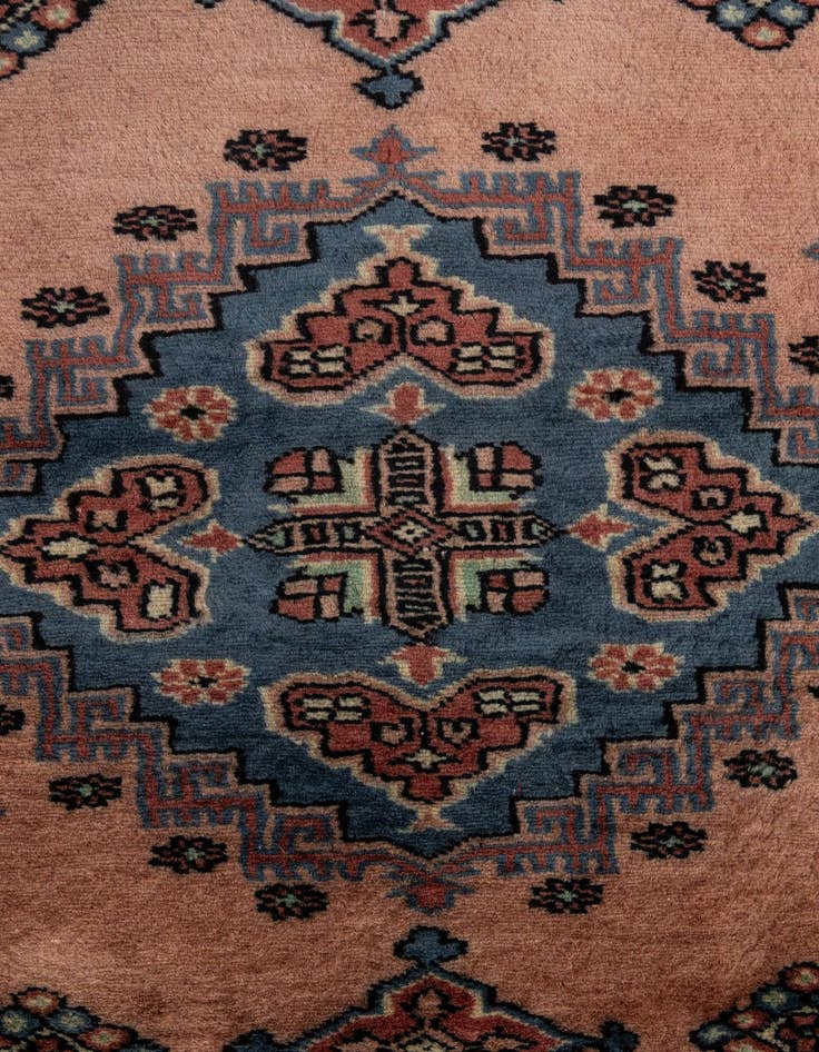 Detail image of  4' 3 x 6'  Hand Knotted Bokhara Oriental Wool Rug