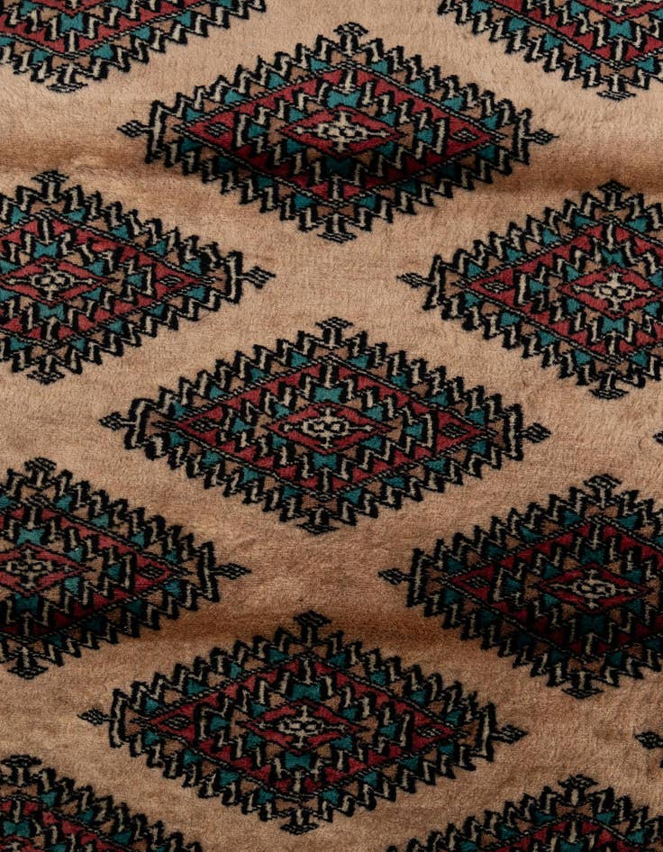 Detail image of  4' 3 x 5' 10  Hand Knotted Bokhara Oriental Wool Rug