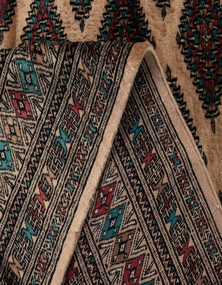 Detail image of  4' 3 x 5' 10  Hand Knotted Bokhara Oriental Wool Rug