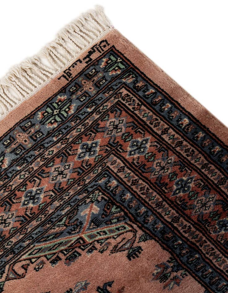 Detail image of  4' 4 x 5' 5  Hand Knotted Bokhara Oriental Wool Rug