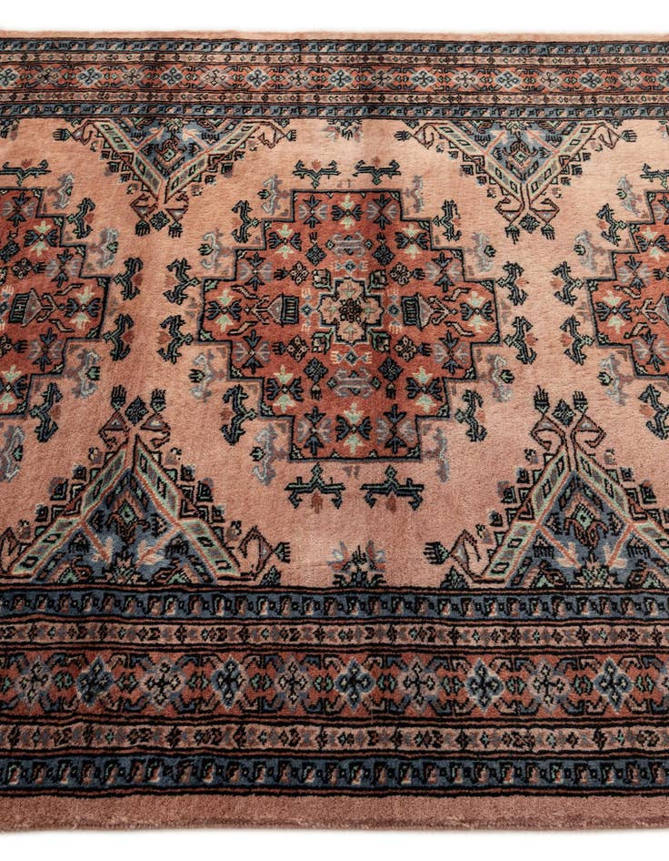Detail image of  4' 4 x 5' 5  Hand Knotted Bokhara Oriental Wool Rug