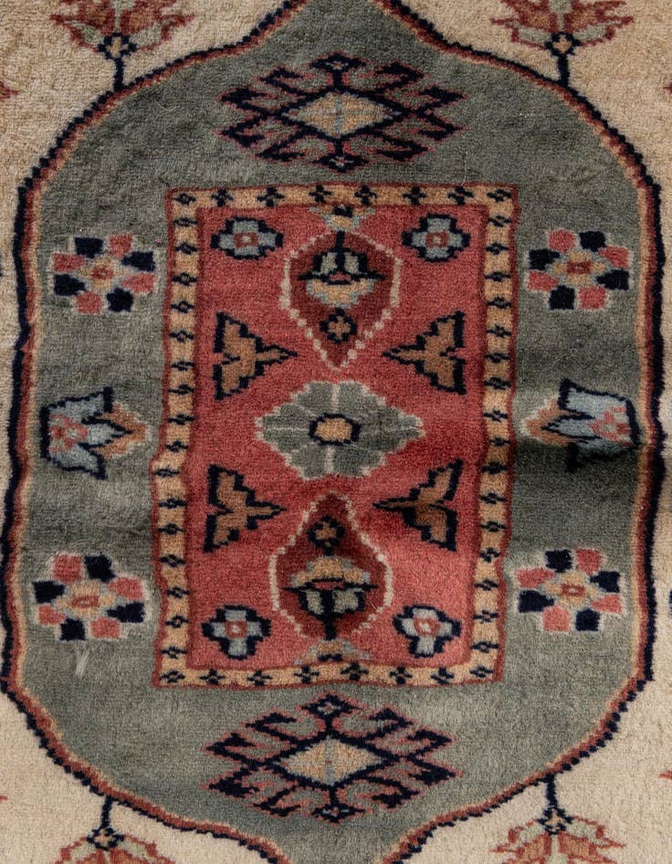 Detail image of  5' 3 x 8' 2  Hand Knotted Bokhara Oriental Wool Rug