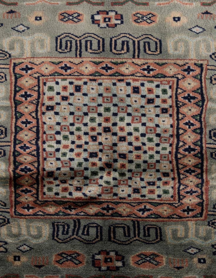 Detail image of  5' 4 x 8' 8  Hand Knotted Bokhara Oriental Wool Rug