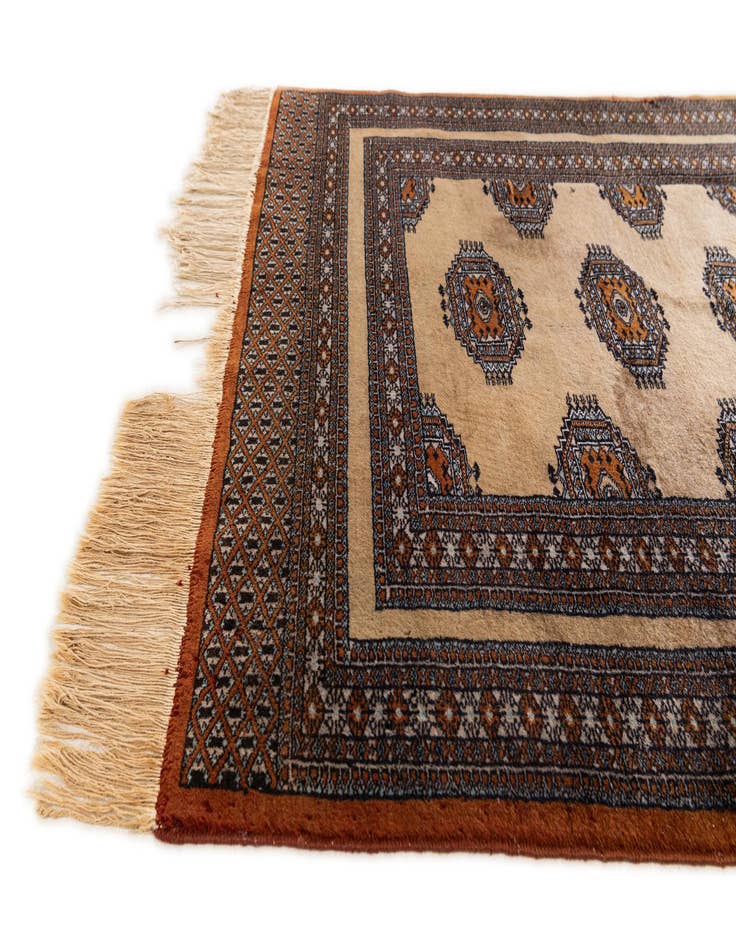 Detail image of  3' 9 x 5' 11  Hand Knotted Bokhara Oriental Wool Rug