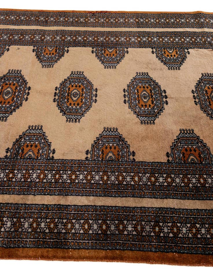 Detail image of  3' 9 x 5' 11  Hand Knotted Bokhara Oriental Wool Rug