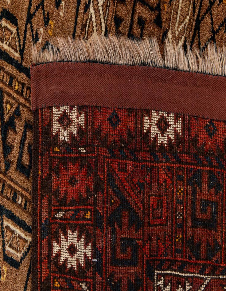 Detail image of  4' 2 x 6' 2  Hand Knotted Bokhara Oriental Wool Rug