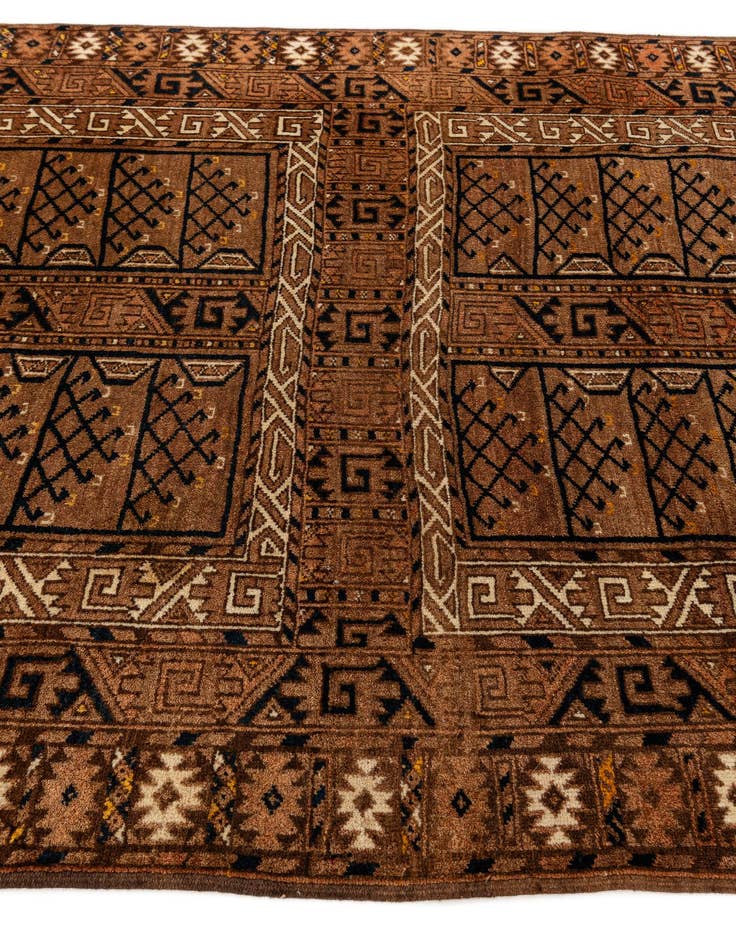 Detail image of  4' 2 x 6' 2  Hand Knotted Bokhara Oriental Wool Rug