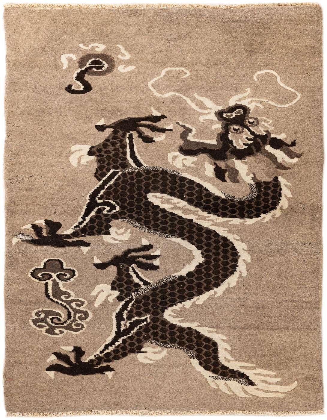 Primary image  3' 1 x 5' 7  Hand Knotted Carved Pekin Oriental Wool Rug