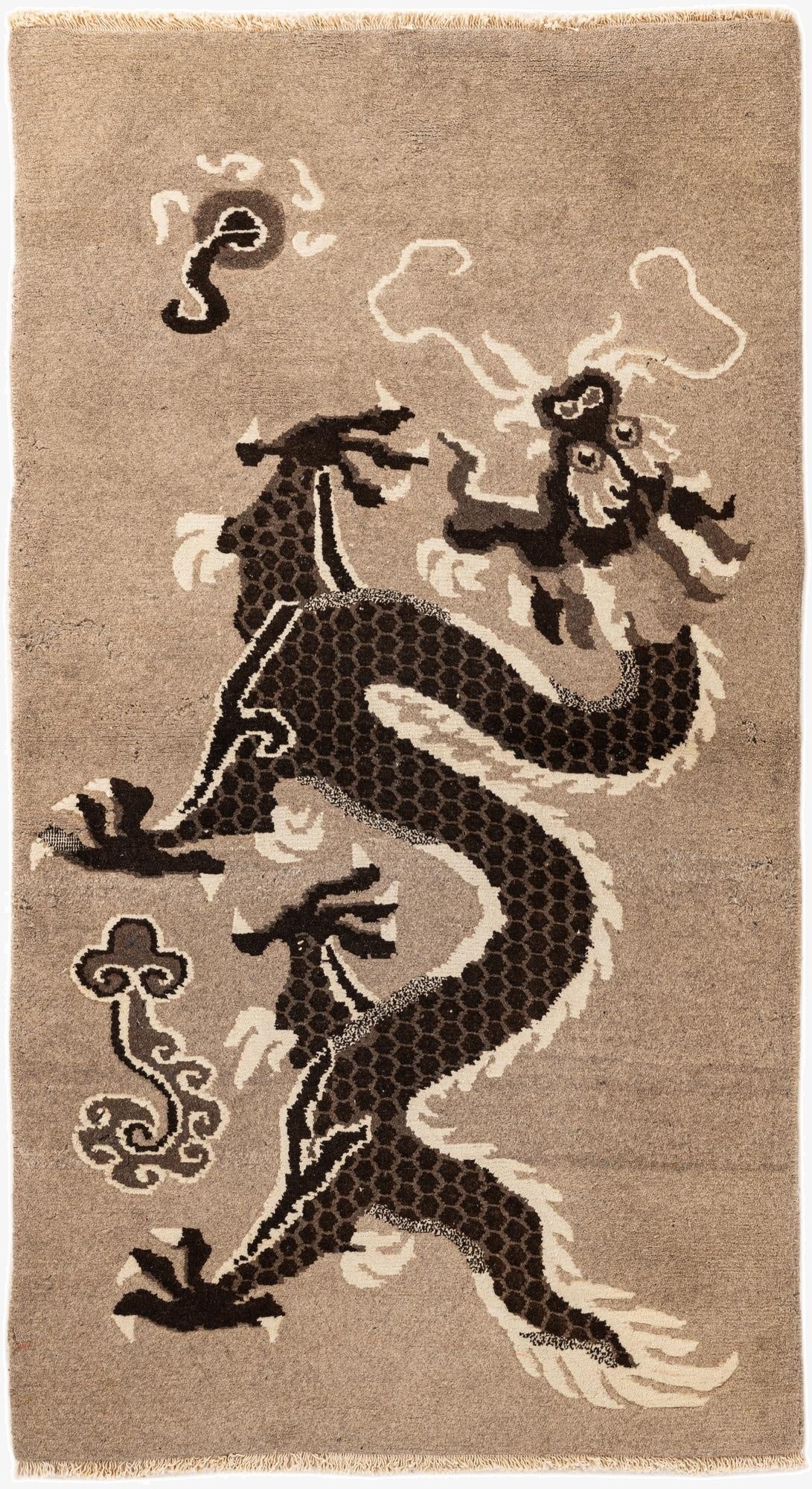  3' 1 x 5' 7  Hand Knotted Carved Pekin Oriental Wool Rug