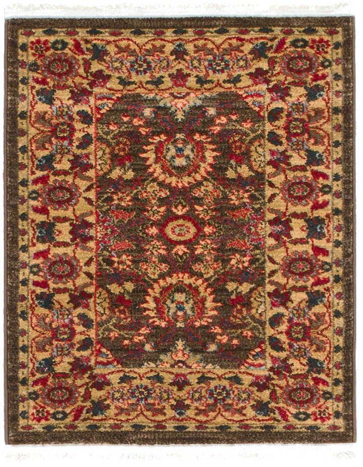 A 2x3 rectangular Chelsea rug featuring a traditional floral pattern in rich browns, tans, and reds.