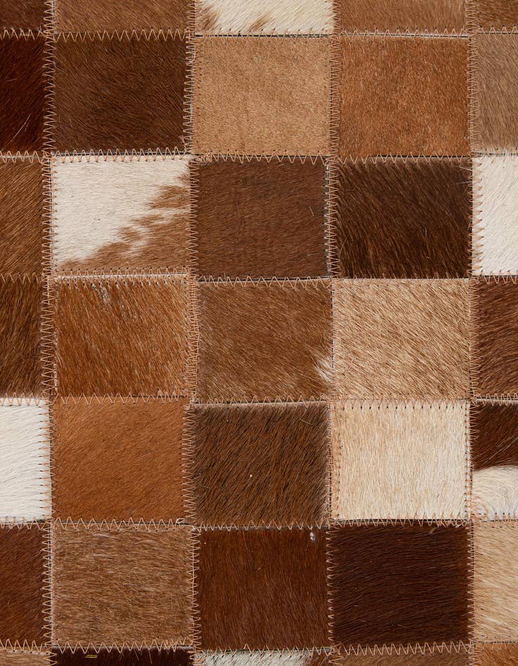 Detail image of  4' 11 x 7' 10 Cowhide - Patchwork Rug