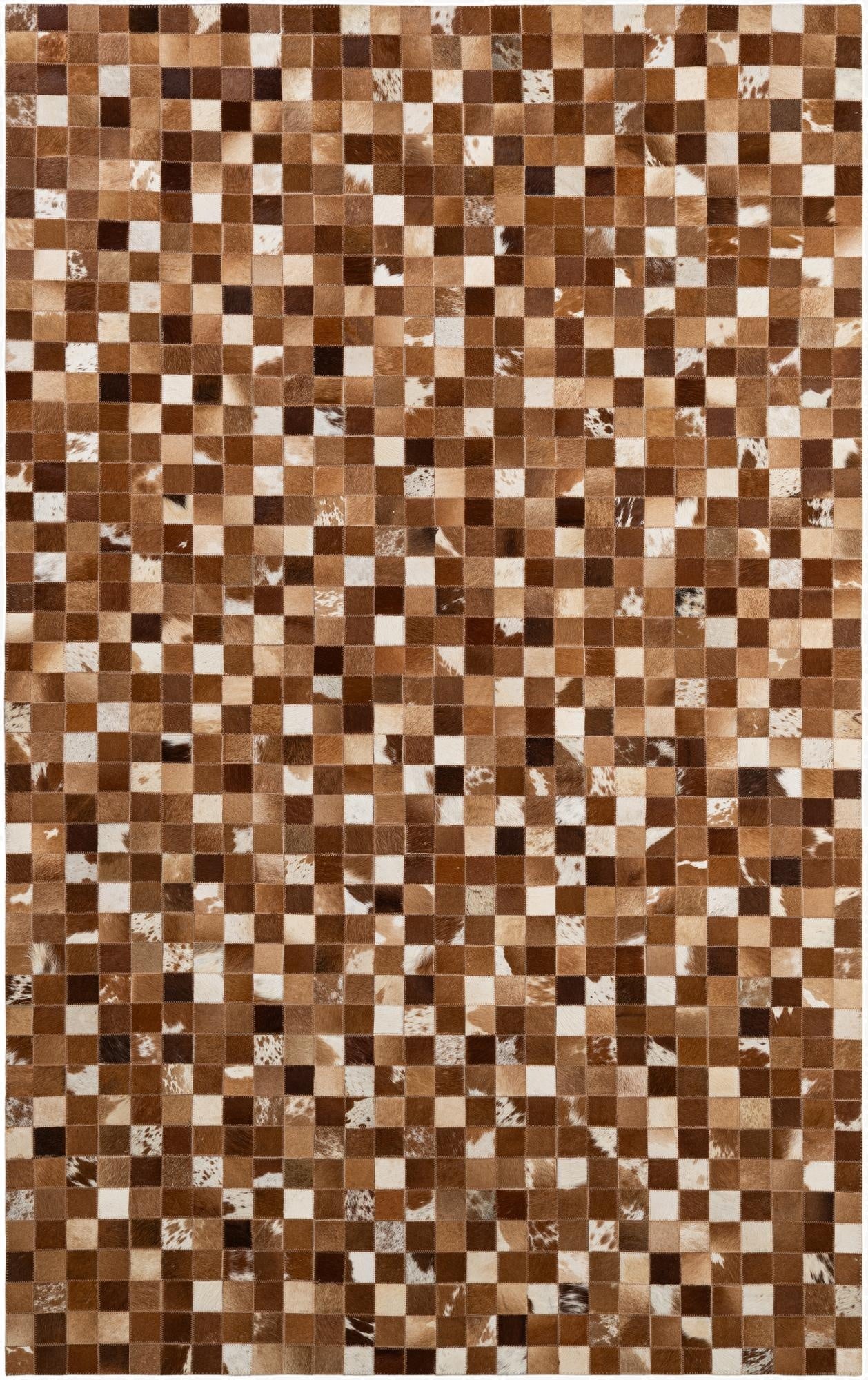  4' 11 x 7' 10 Cowhide - Patchwork Rug