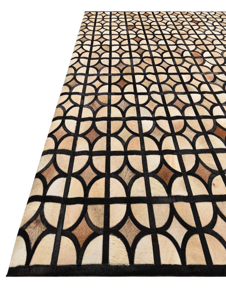 Detail image of  8' 1 x 10' Cowhide Leather Rug