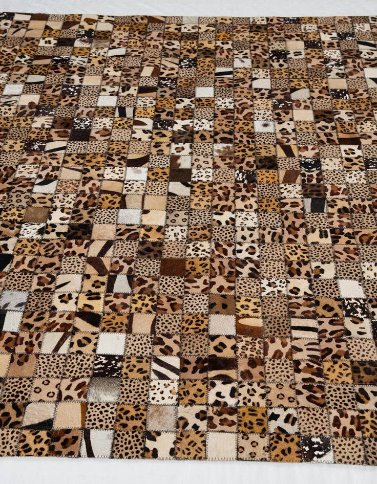 Detail image of  5' 1 x 8' 1 Cowhide Leather Rug