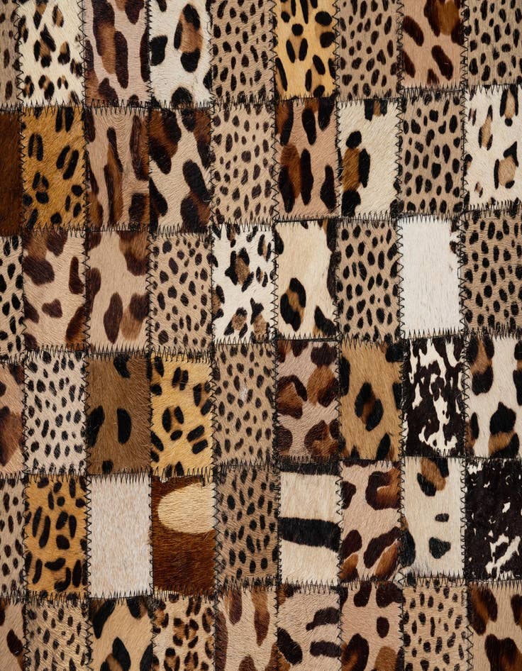Detail image of  5' 1 x 8' 1 Cowhide Leather Rug
