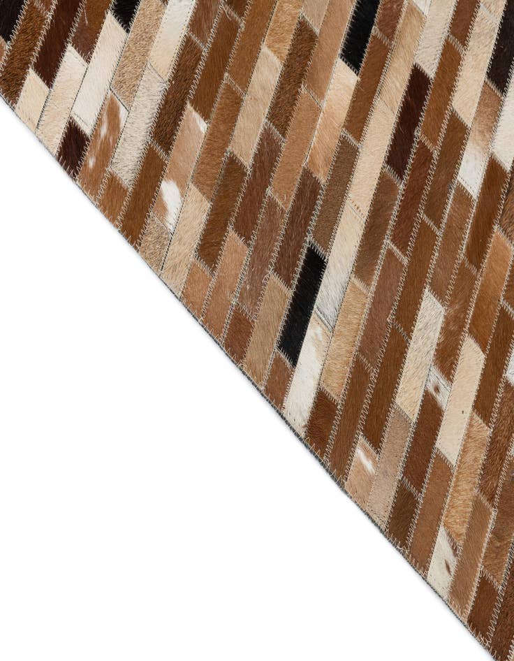 Detail image of  8' 1 x 9' 9 Cowhide Leather Rug