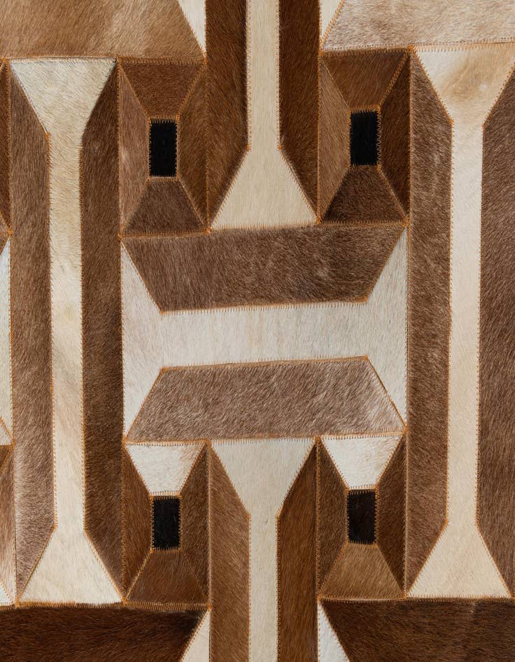 Detail image of  5' 1 x 8' 1 Cowhide Leather Rug