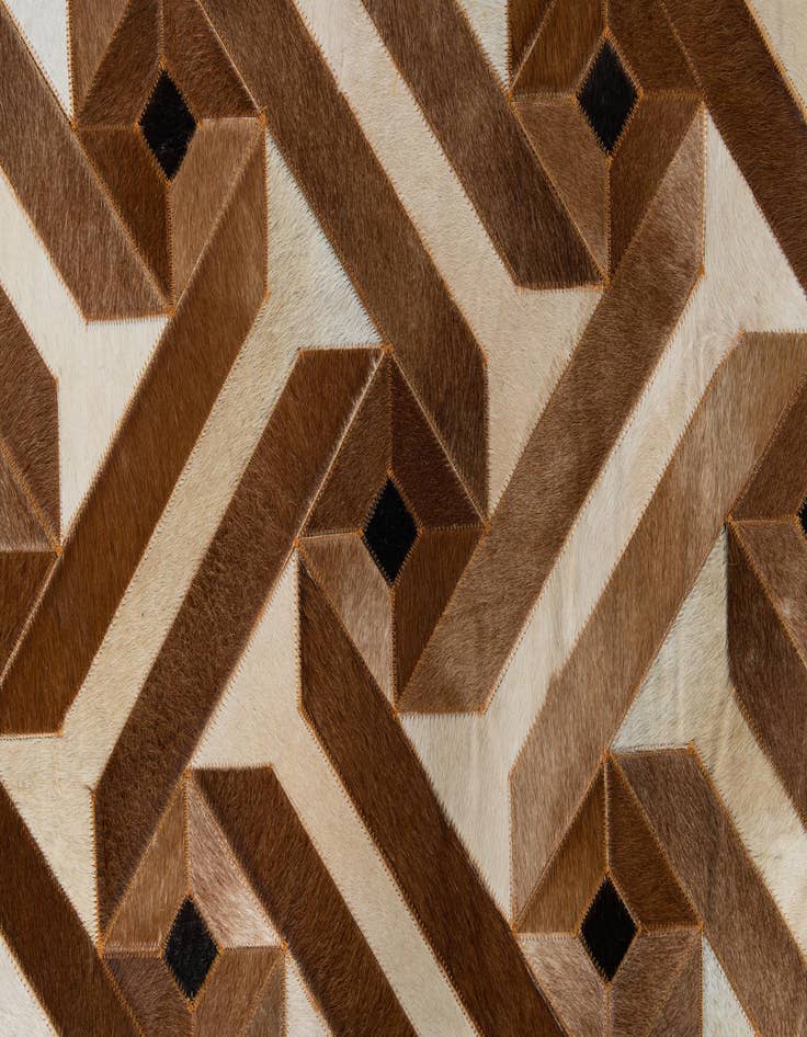 Detail image of  5' 1 x 8' 1 Cowhide Leather Rug