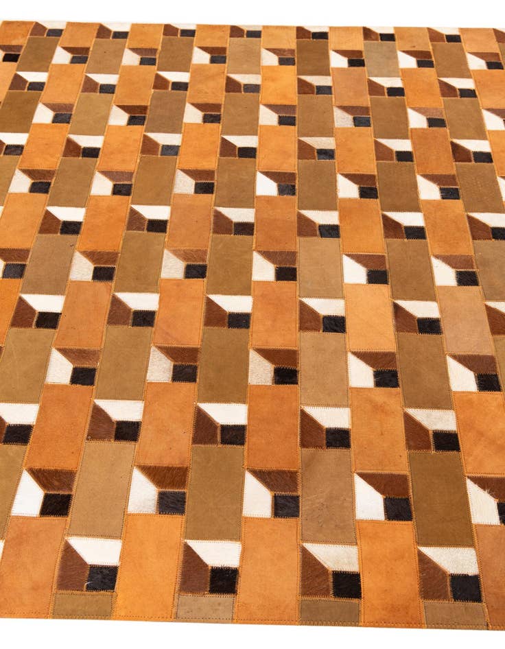 Detail image of  5' x 7' 10 Cowhide Leather Rug