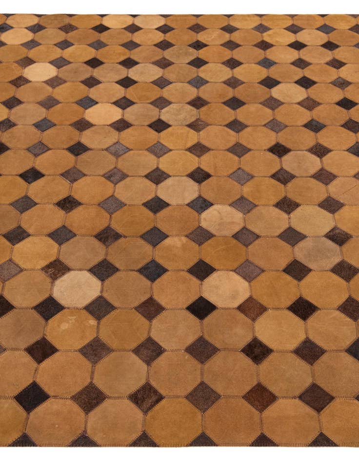 Detail image of  5' 2 x 8' 2 Cowhide Leather Rug