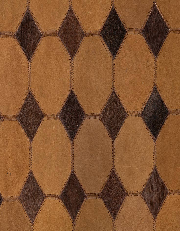 Detail image of  5' 2 x 8' 2 Cowhide Leather Rug