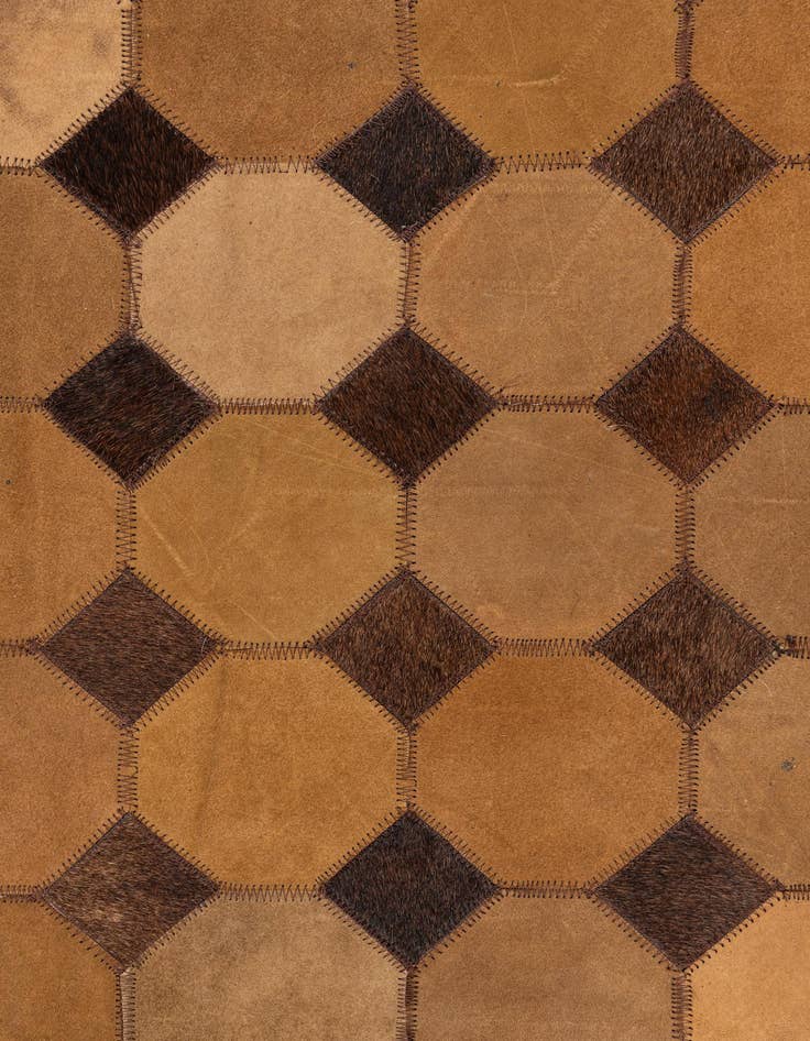 Detail image of  5' 2 x 8' 2 Cowhide Leather Rug