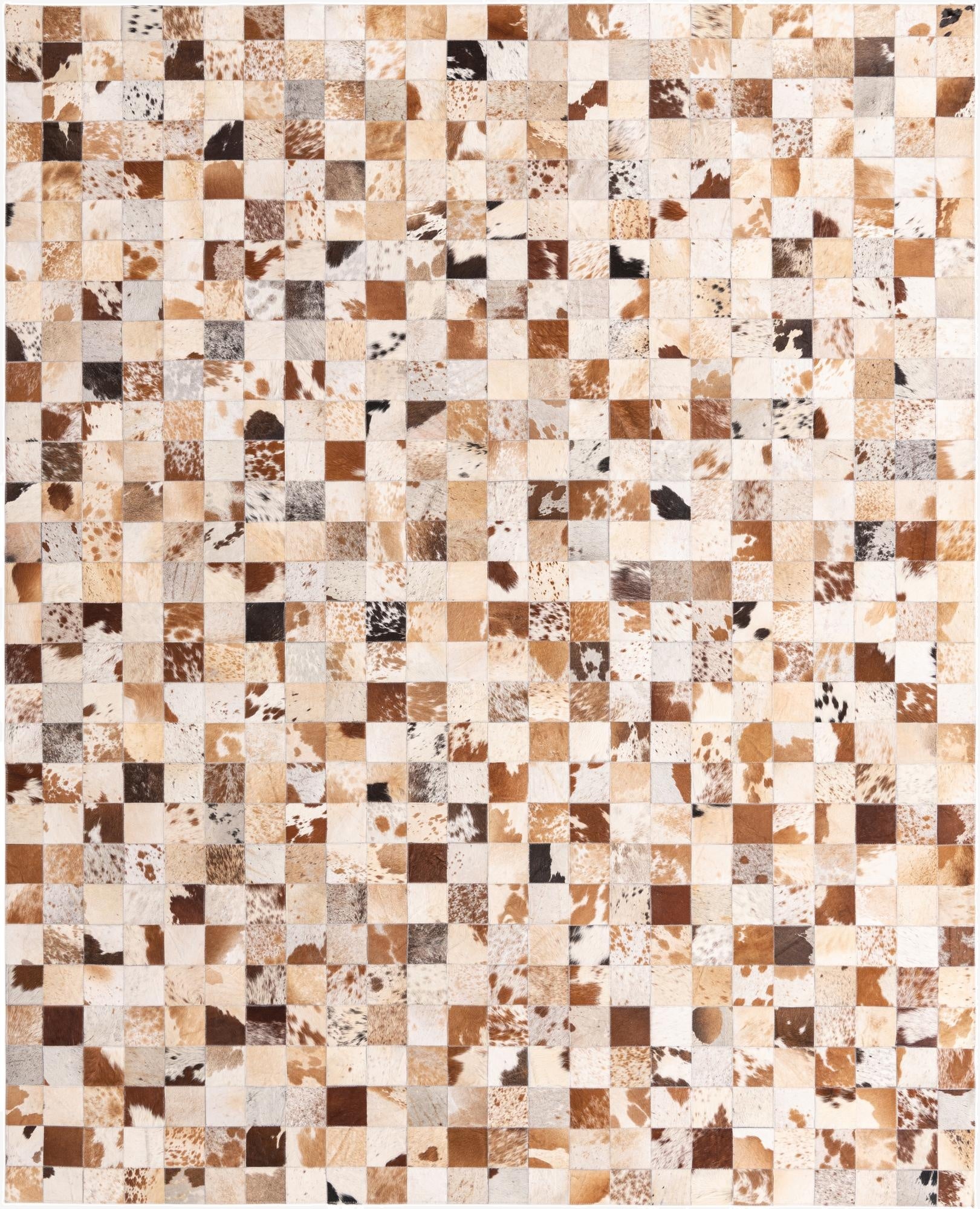  8' x 9' 10 Cowhide Leather Rug