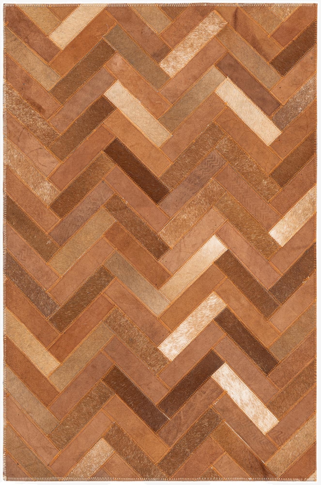  2' x 3' Cowhide Leather Rug