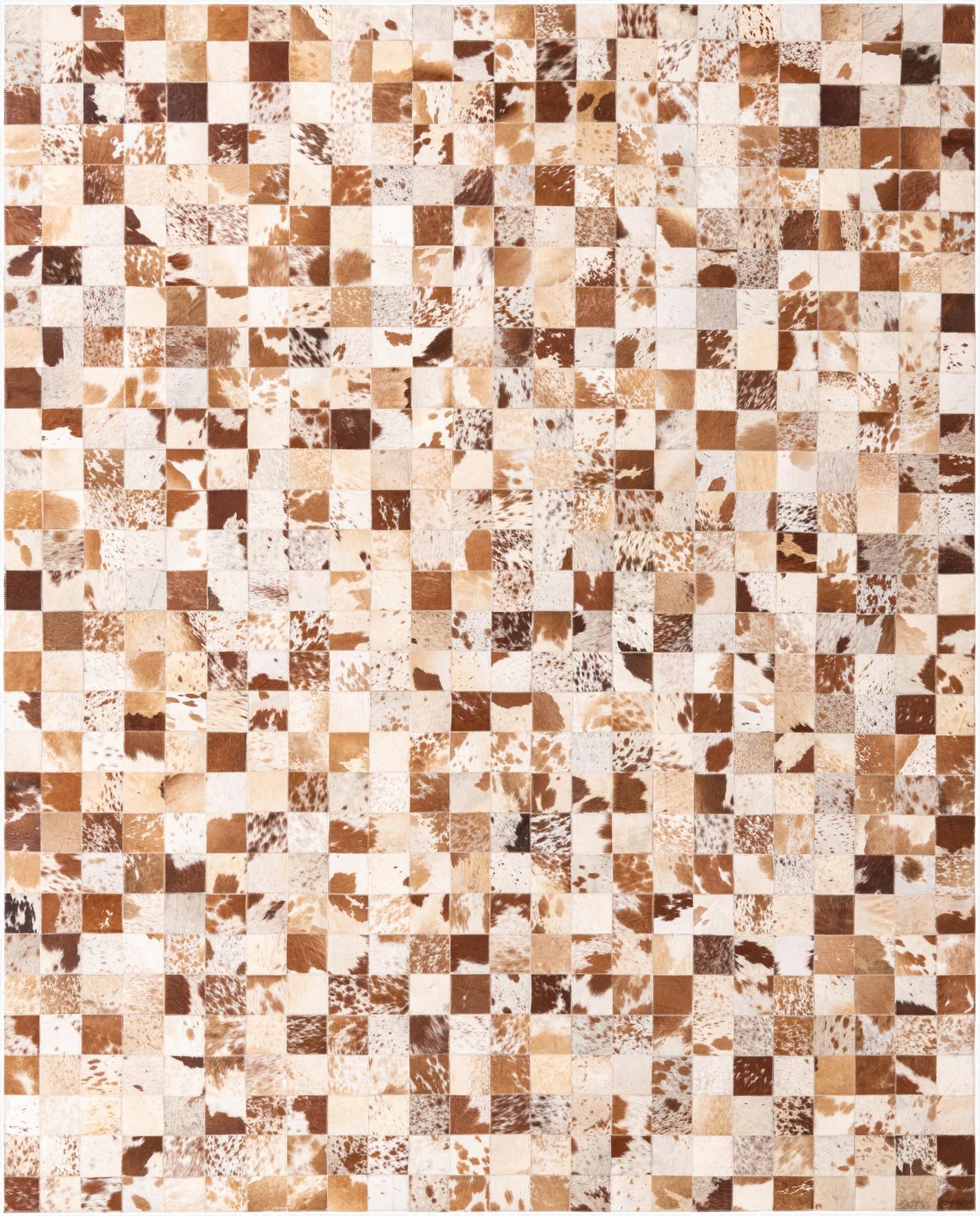  8' x 9' 10 Cowhide Leather Rug