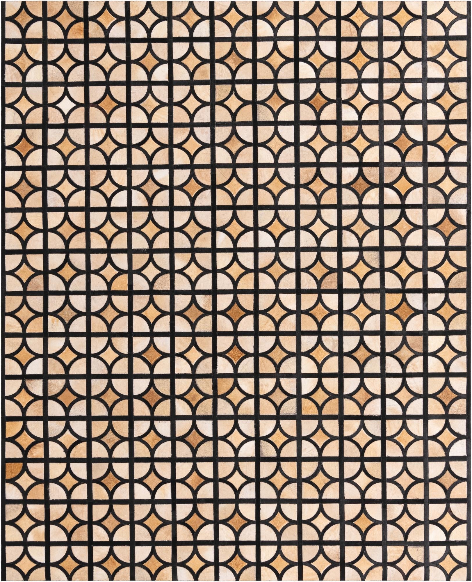  8' 1 x 10' 1 Cowhide Leather Rug