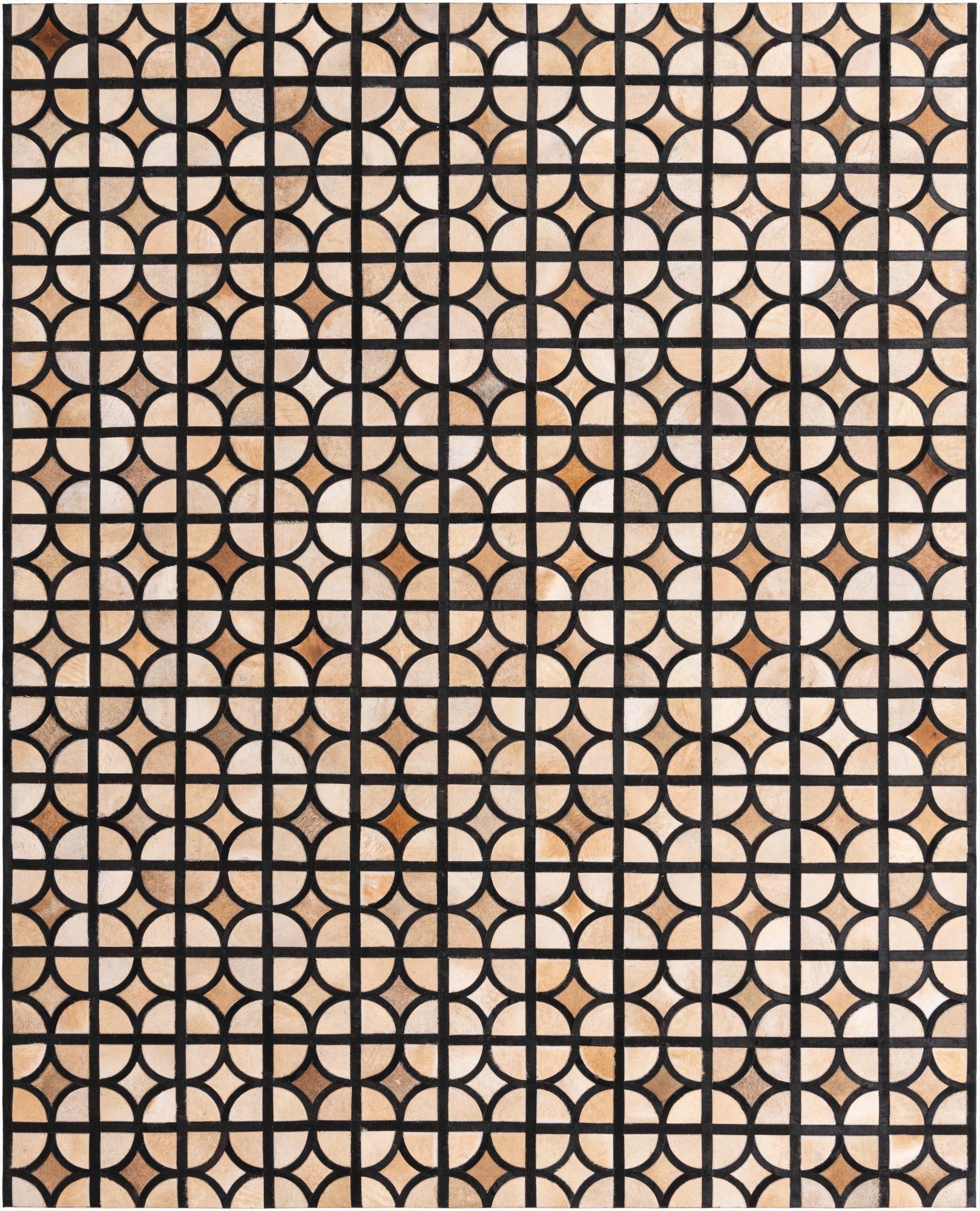  8' 2 x 10' Cowhide Leather Rug