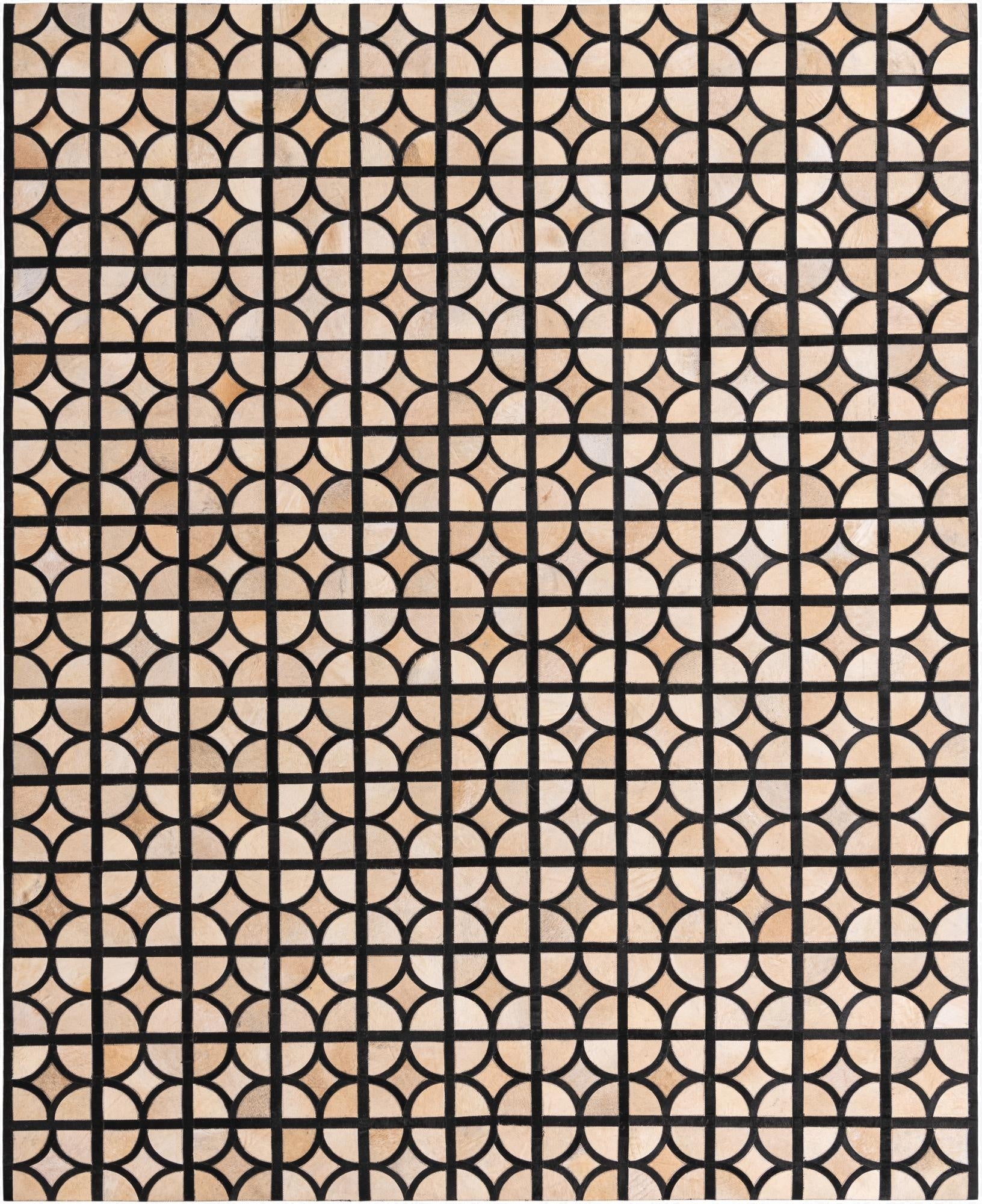  8' 2 x 10' Cowhide Leather Rug